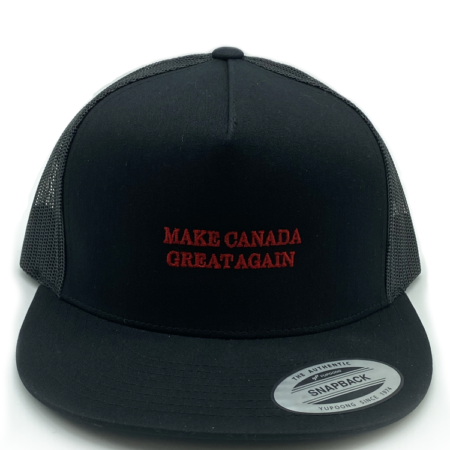 MCGA HAT RED ON BLACK TRUCKER